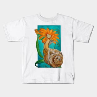 Snail with flower Kids T-Shirt